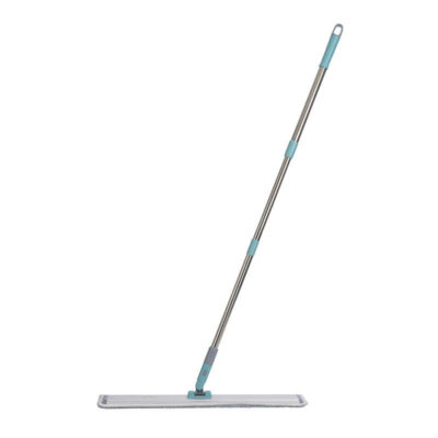 Heavy-Duty Flat Mop with Long Aluminum Handle, Microfiber Pad