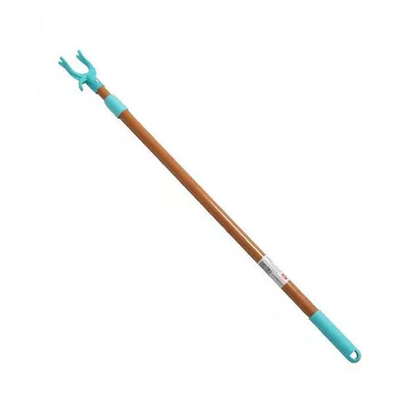 Telescopic Clothes Pole, Faux Wood Extendable Laundry Stick