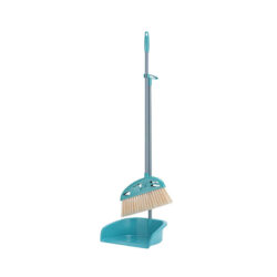 Soft bristle broom & dustpan set, PET Bristles, anti-Hair, long handle