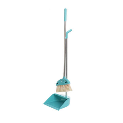 Indoor Broom and Dustpan Set with Soft Bristles and Comb Filter
