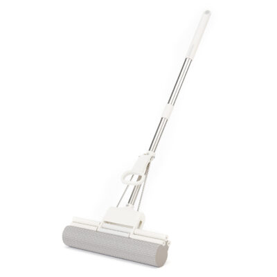 Extra-Wide PVA Mop, Triple Roller Wringing, Stainless Steel Handle
