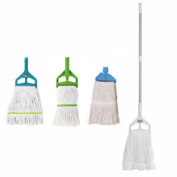 Cotton string mop clip lock, high absorbent, stainless steel handle