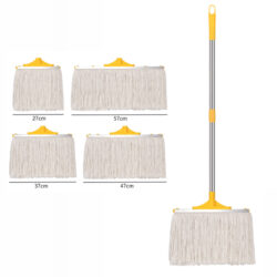 Wide cotton string mop, heavy absorbent, stainless steel handle
