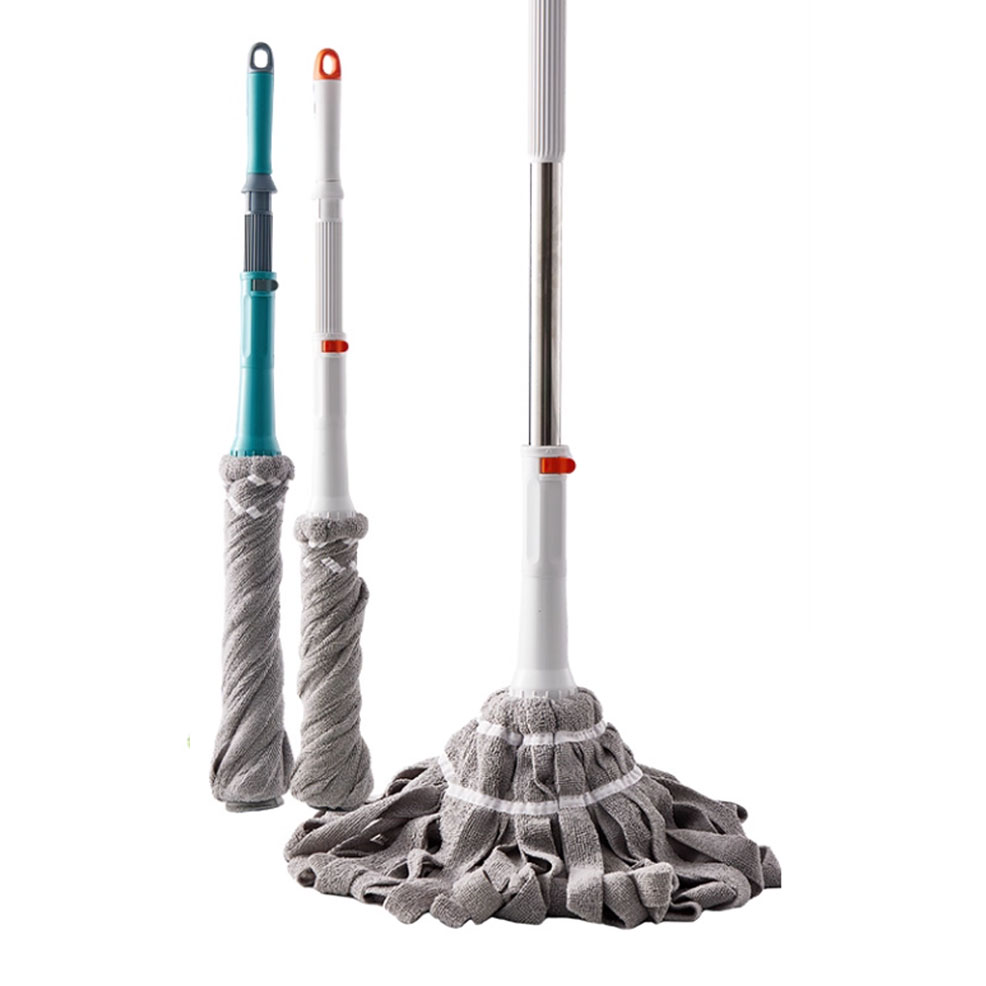 Reinforced Fiber Twist Mop, Durable Wringing Braided Mop