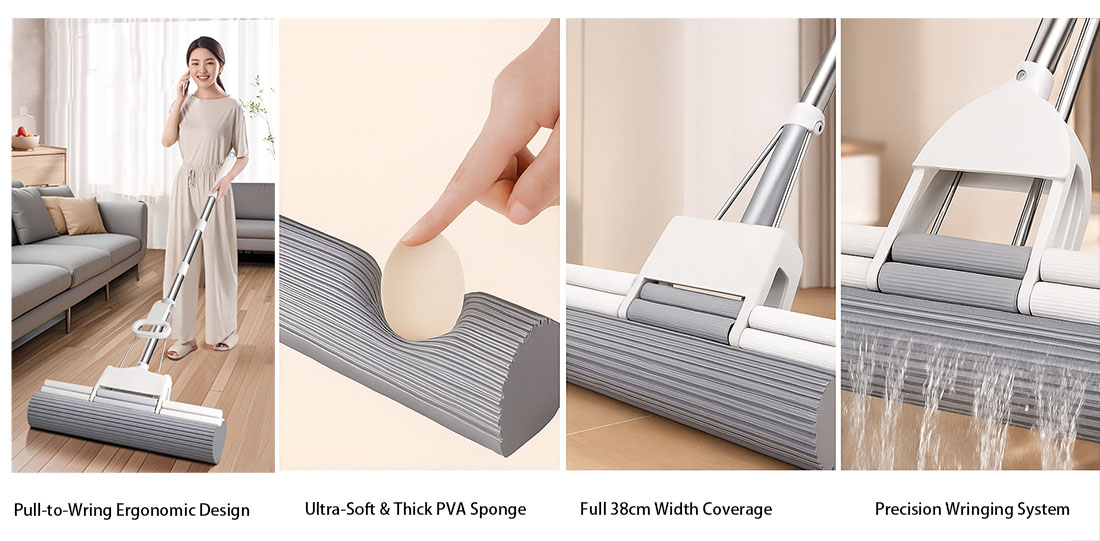 JX7399 Dual-Roller PVA Floor Mop