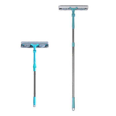 High Window Squeegee, Microfiber Pad, Double-Sided Glass Cleaner