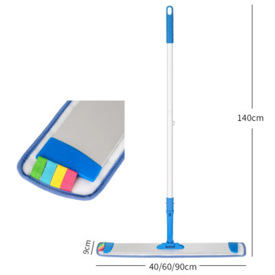 Large Aluminum Base Microfiber Flat Mop