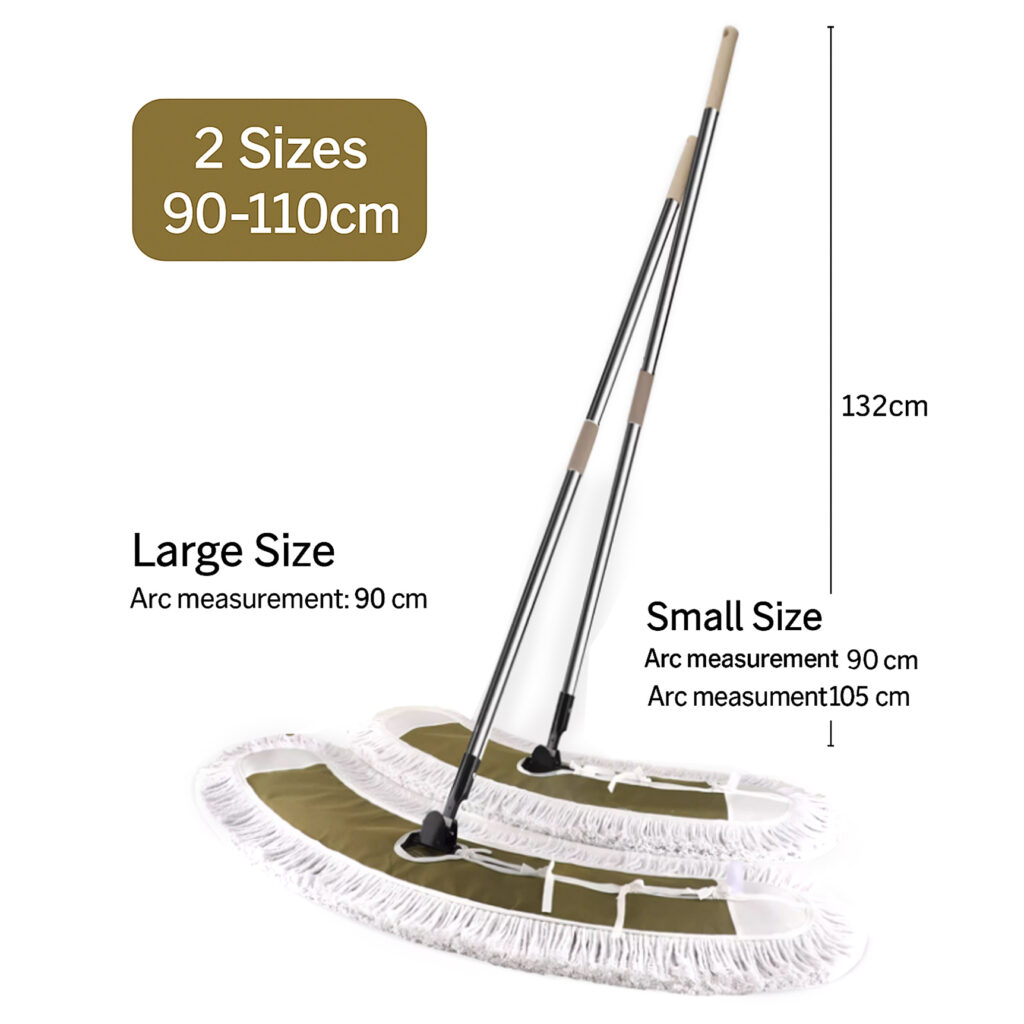 Large Curved Commercial Dust Mop with Adjustable Long Handle