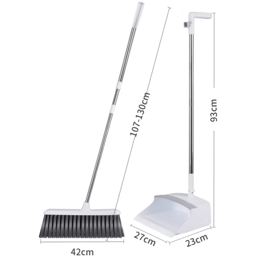 130cm Long Handle Broom and Dustpan Set