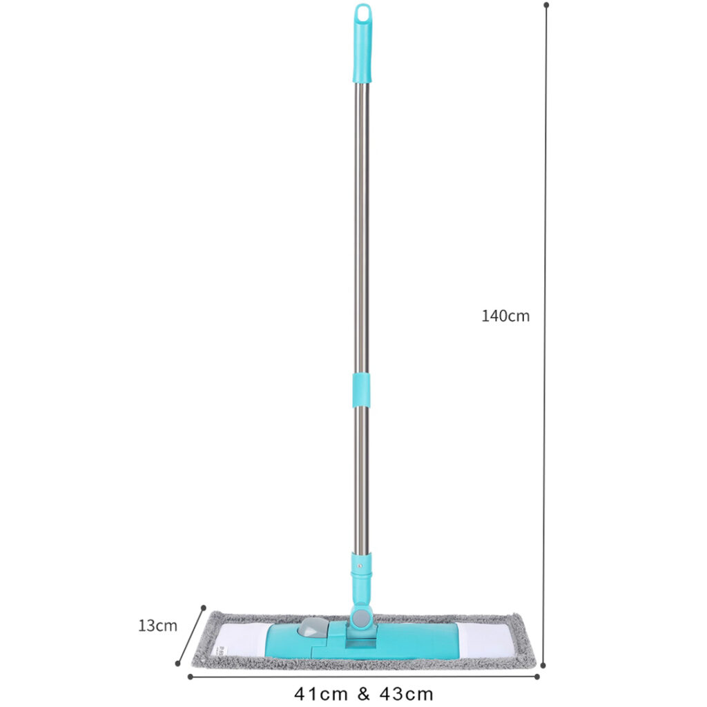 Microfiber Mop with Stainless Steel Handle for Dry & Wet Cleaning